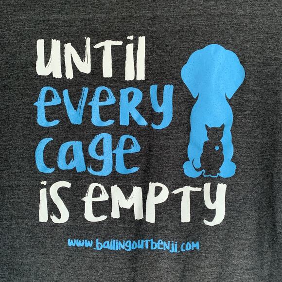 Bailing Out Benji Charcoal Gray Graphic T Shirt UNTIL EVERY CAGE IS EMPTY Size M - Picture 4 of 15